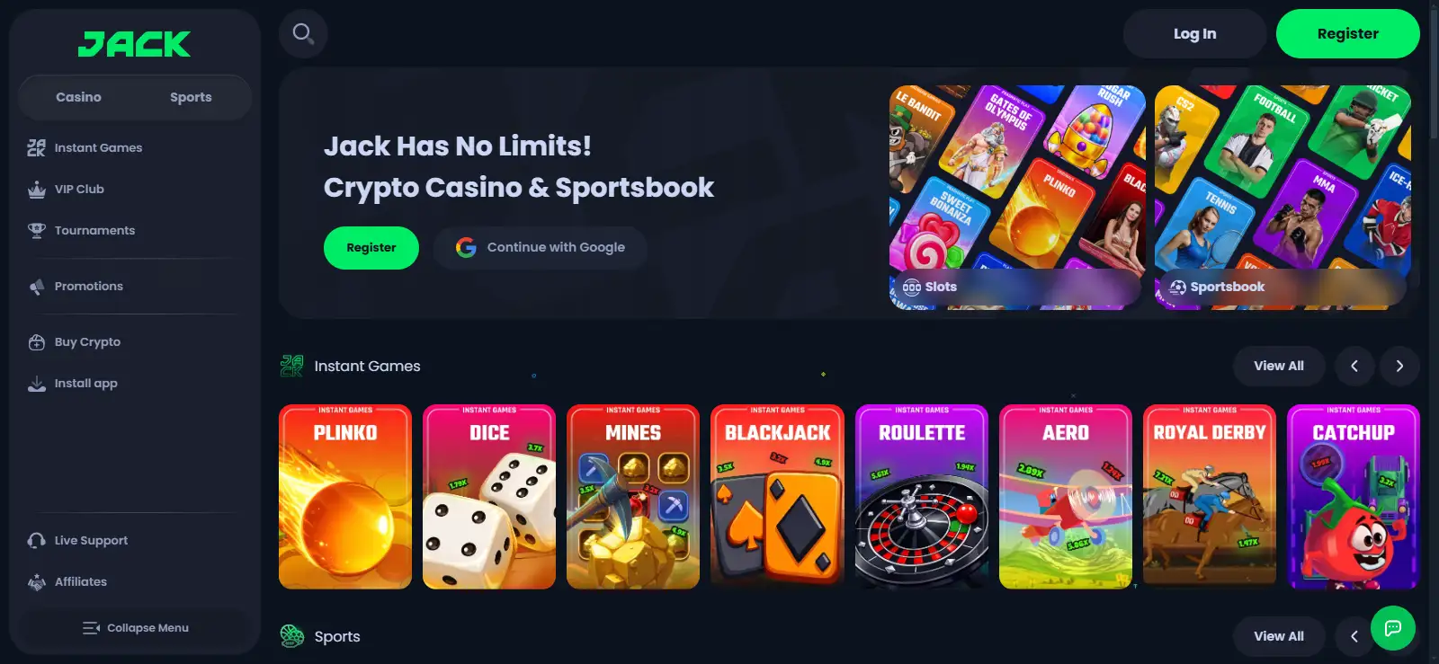 Current Jack.com site after the Jackbit rebrand