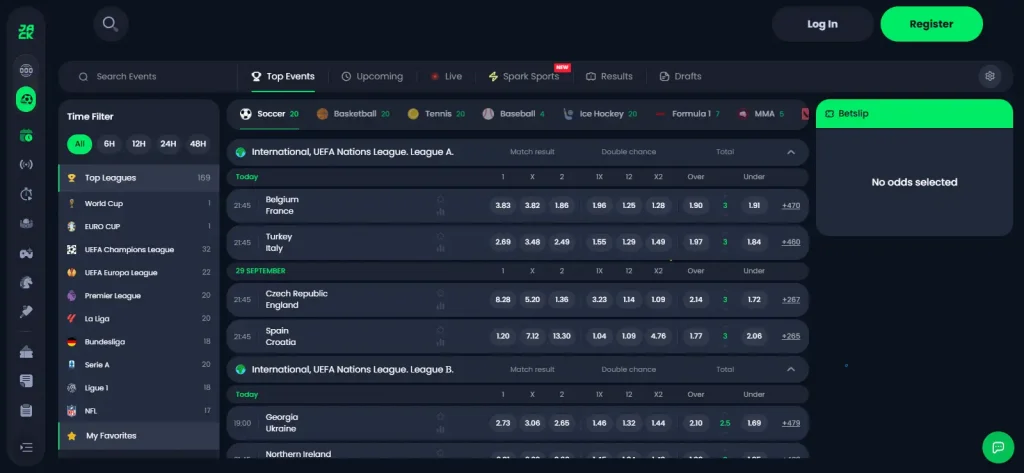 Current Jack.com sportsbook interface with sports market navigation visible